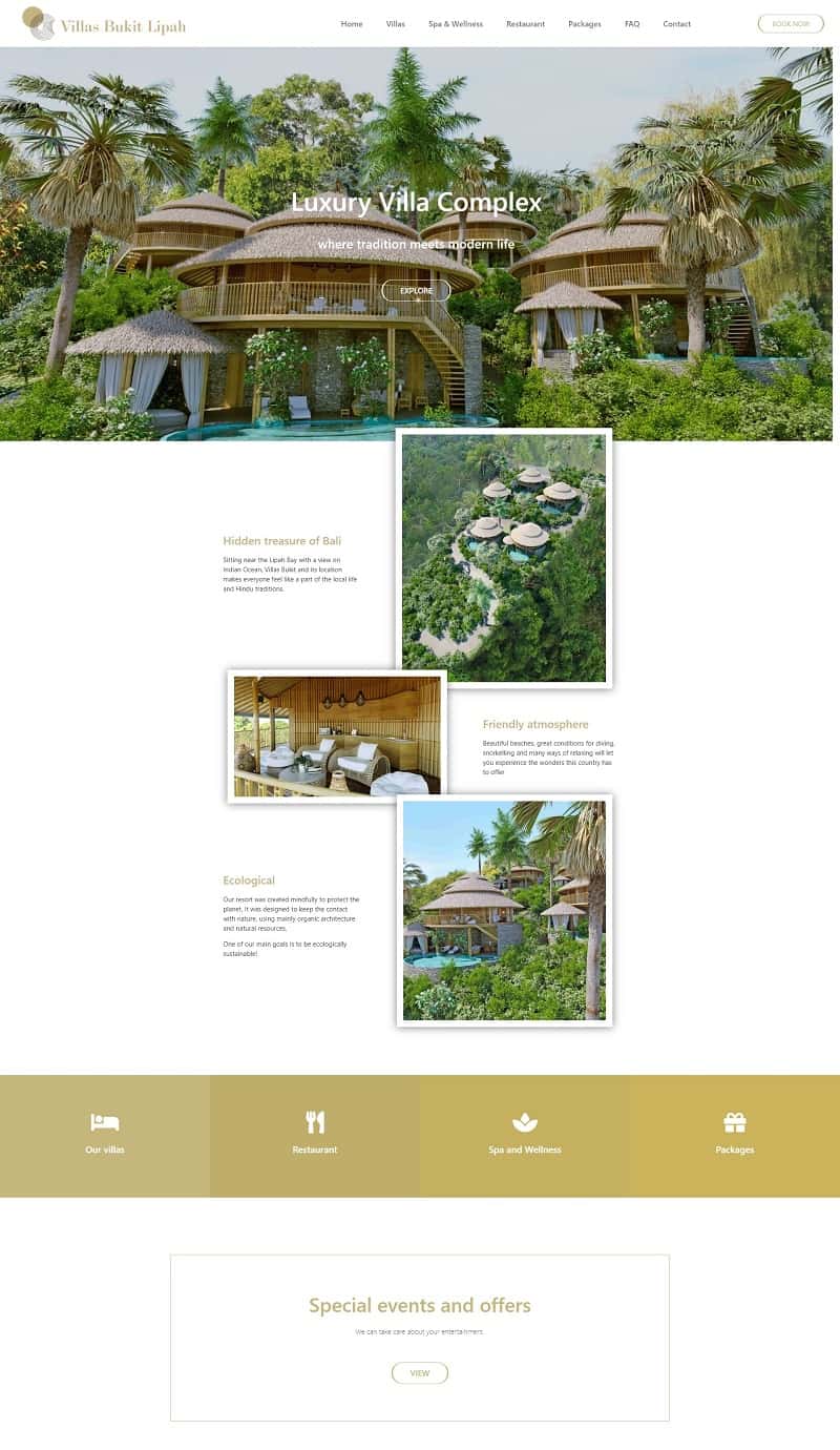 Villas Bukit – luxusní vilový resort na Bali